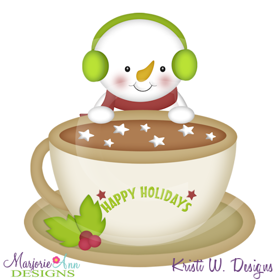 Cocoa Cutie Snowman SVG Cutting Files Includes Clipart - Click Image to Close
